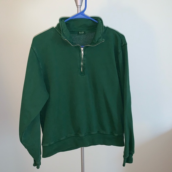 Brandy Melville Sweaters - Green BRANDY MELVILLE Quarter Zip!!